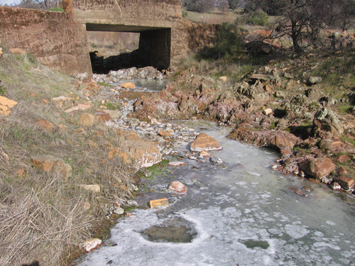 Spenceville mine bridge over mine creek