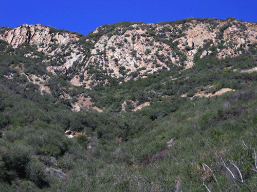 Coldwater & Matilija Formation rock forming steep slopes