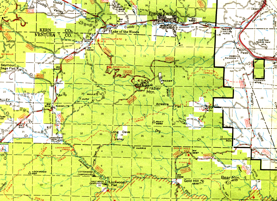 Forest Service Map of Frazier Mountain