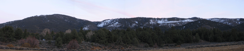 Panorama of NE-side Frazier Mountain from Chuchupate Valley along Lockwood Valley Road