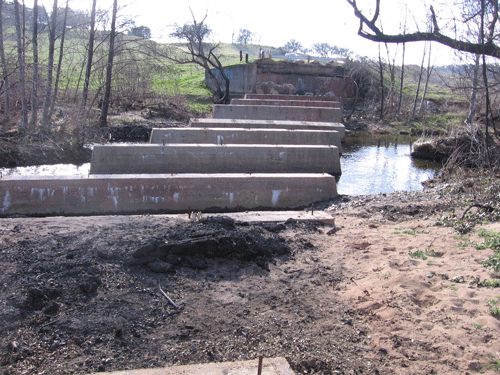 burned Spenceville bridge on Dry Creek