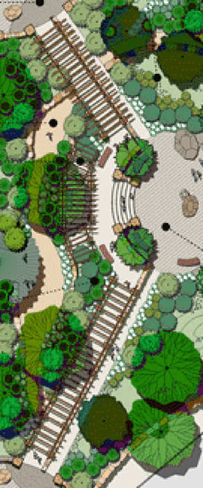 Plan detail of park arbors